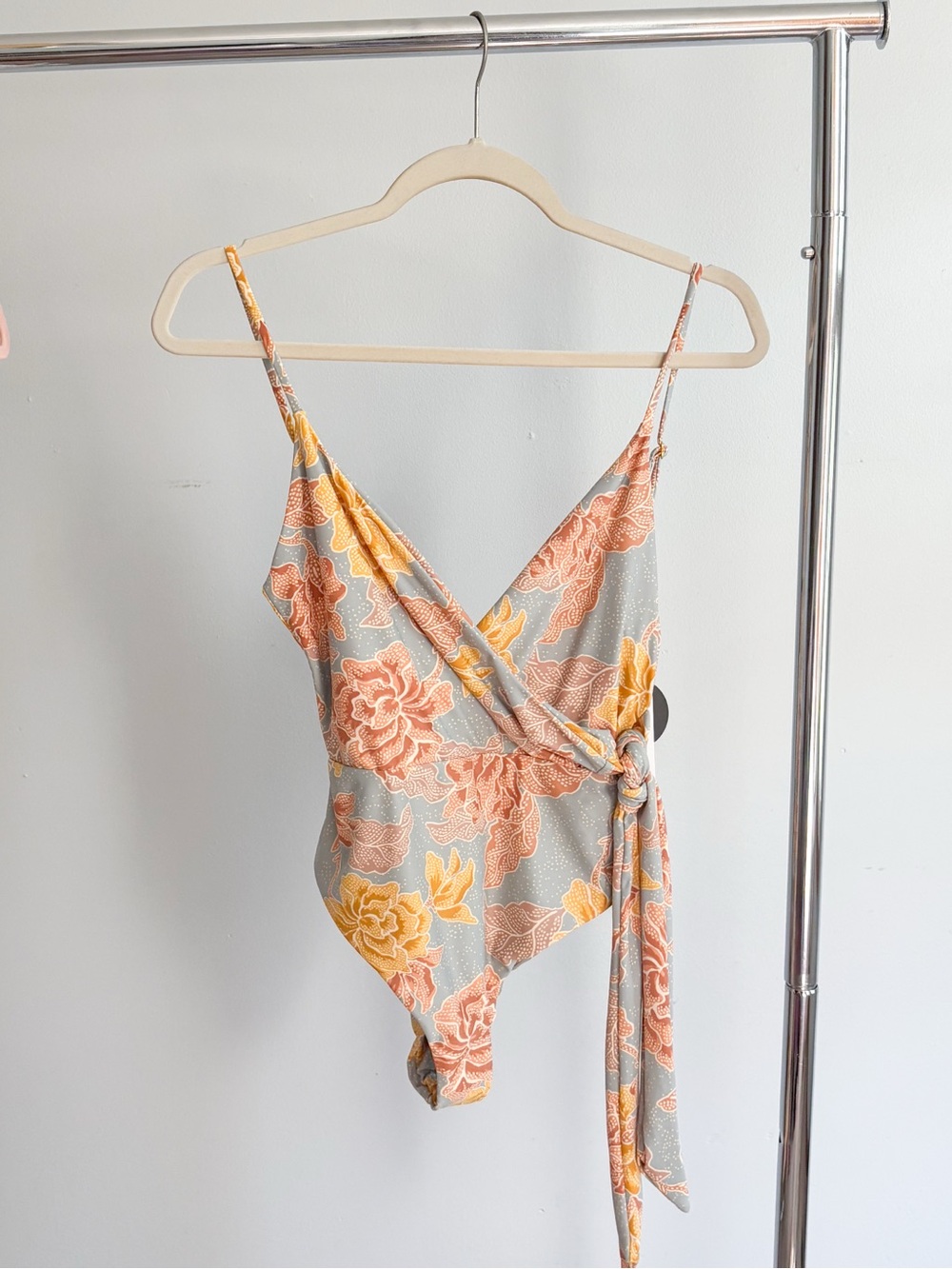 Amuse Society Wrap Floral One Piece Swimsuit Small
